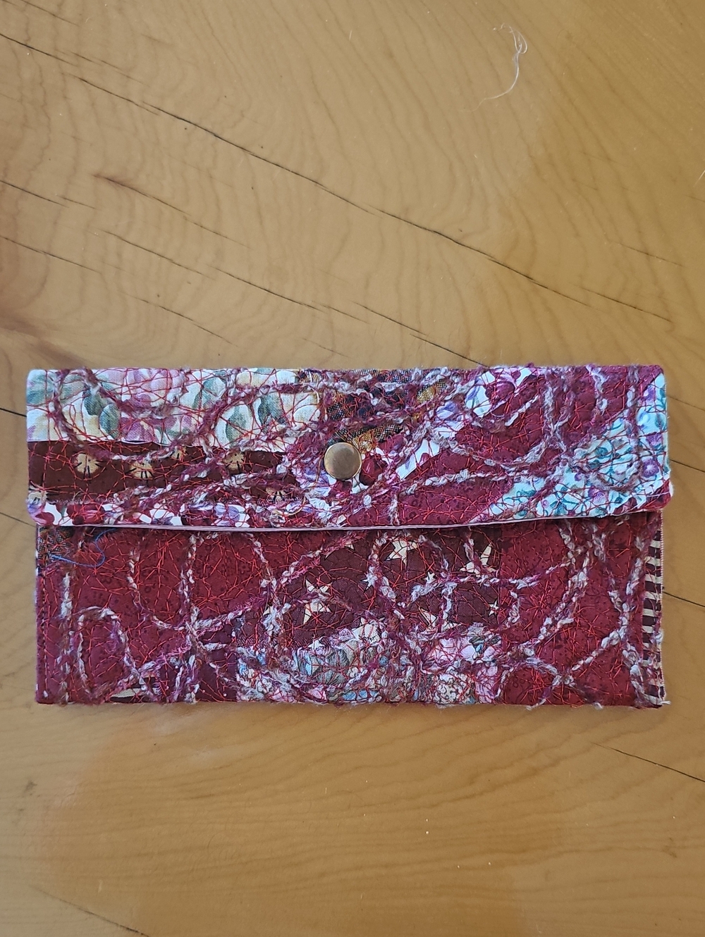 Stylish Maroon Patterned Women's Wallet